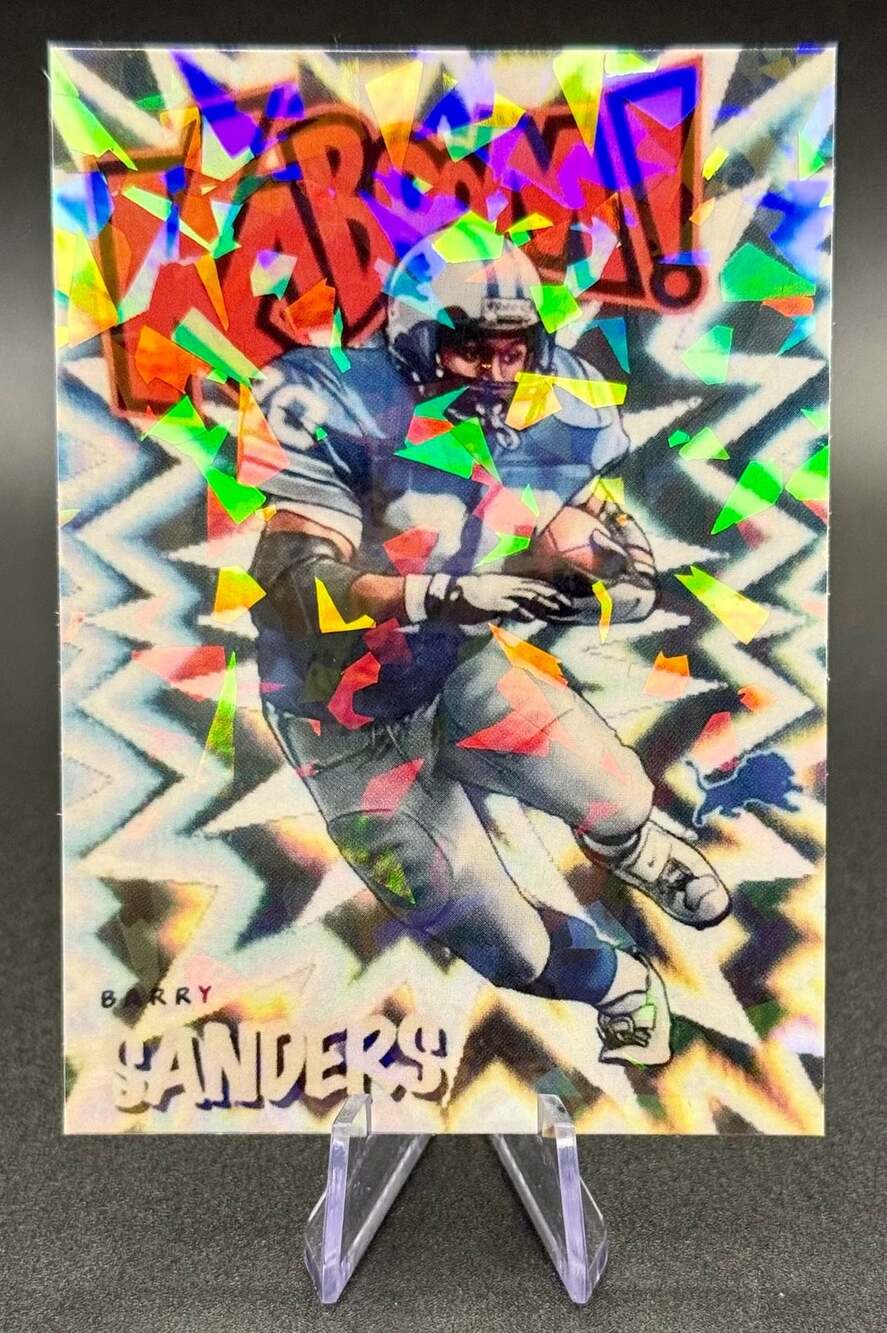 Barry Sanders Novelty Kaboom! 2020 Football Card Detroit Lions NFL Legend Holo